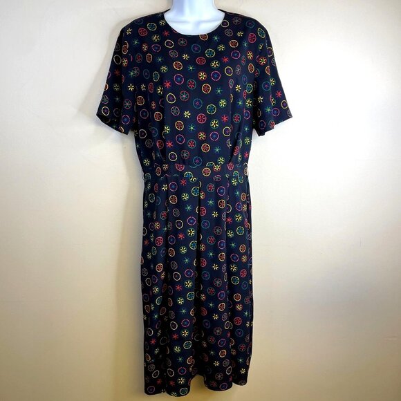 Talbots Dresses & Skirts - Talbots Vintage Women Pleated Midi Dress Size 10 Blue‎ Grunge Librarian Modest